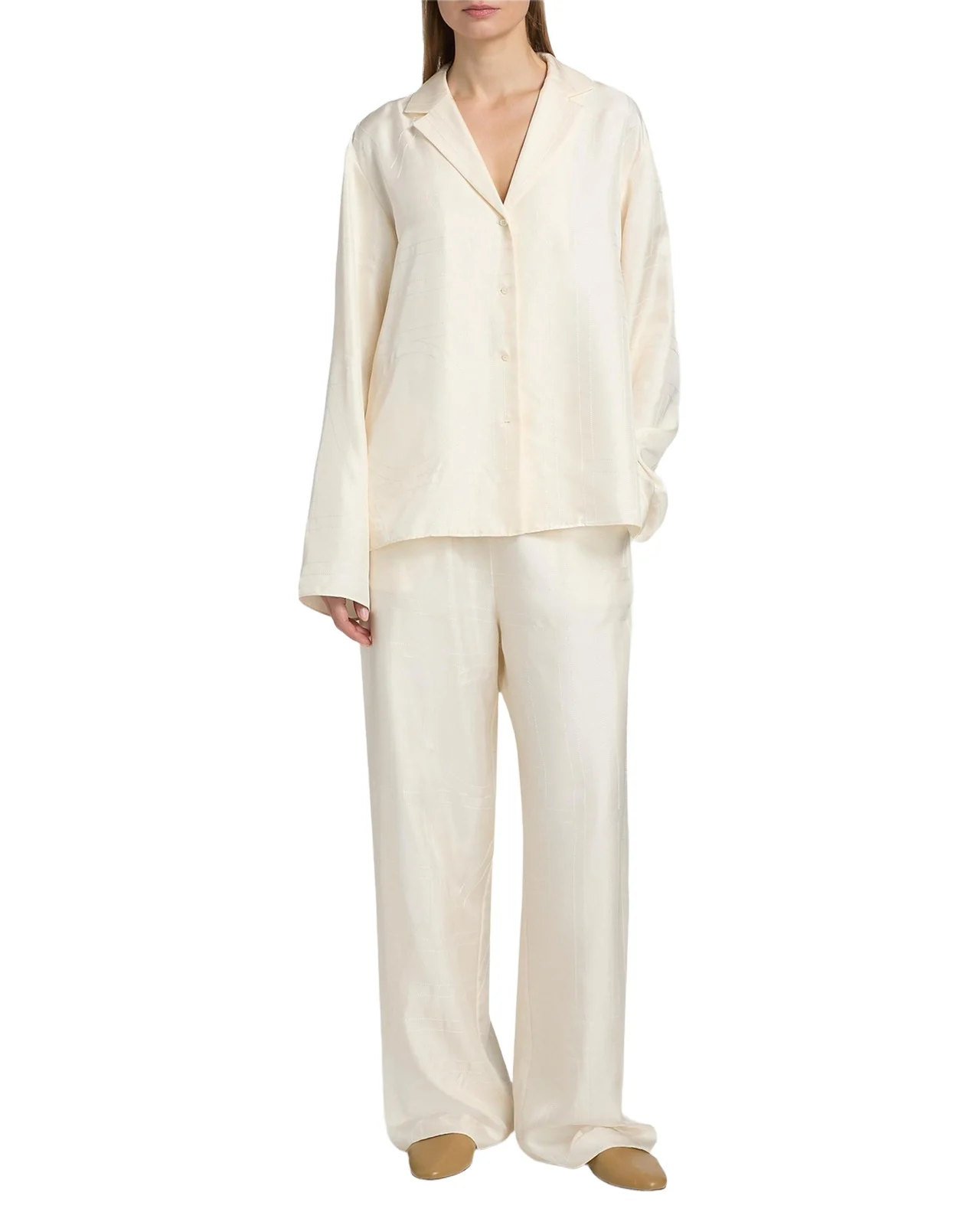 TOTEME Monogram Silk Pj Top