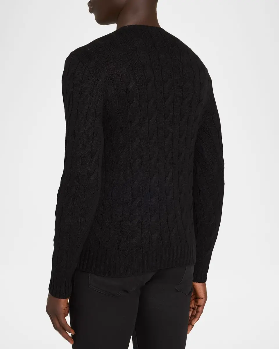 Ralph Lauren Purple Label Men's Cable-Knit Cashmere Sweater | Thumbnail 2
