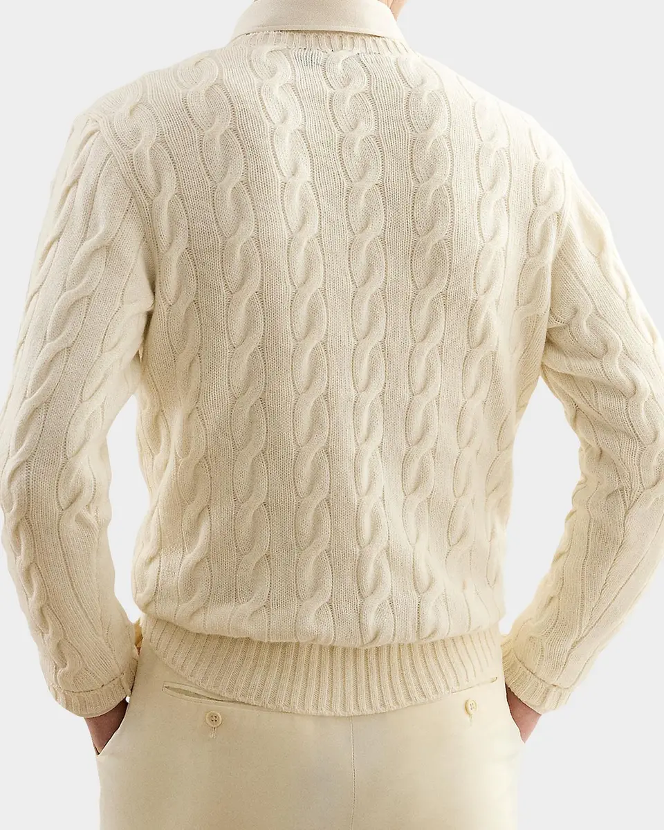 Ralph Lauren Purple Label Men's Cable-Knit Cashmere Sweater | Thumbnail 2 Ralph Lauren Purple Label Men's Cable-Knit Cashmere Sweater | Thumbnail 2