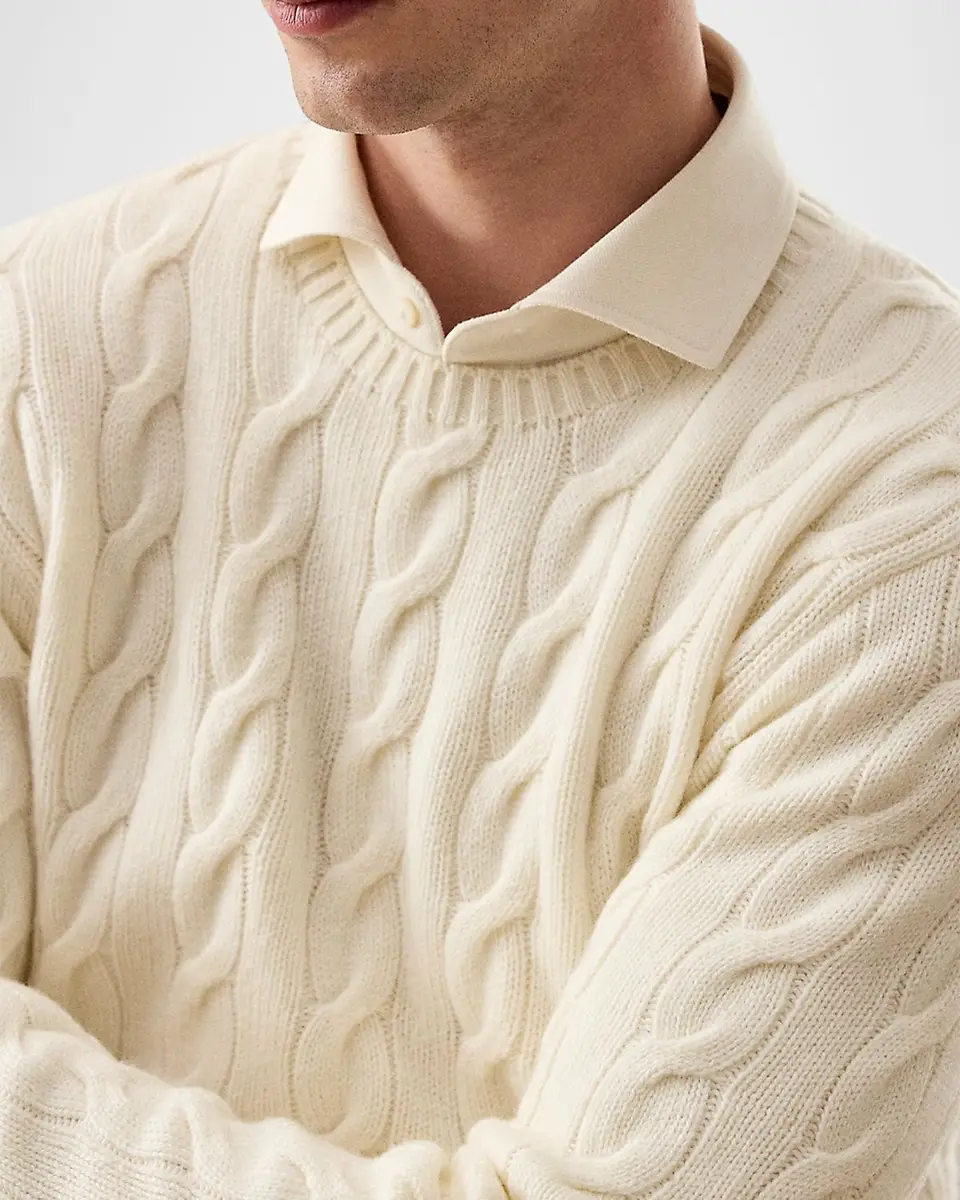 Ralph Lauren Purple Label Men's Cable-Knit Cashmere Sweater | Thumbnail 4 Ralph Lauren Purple Label Men's Cable-Knit Cashmere Sweater | Thumbnail 4