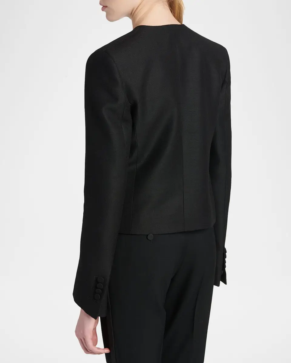 Tom Ford Contrast Silk-Lapel Open Jacket | Thumbnail 3 Tom Ford Contrast Silk-Lapel Open Jacket | Thumbnail 3