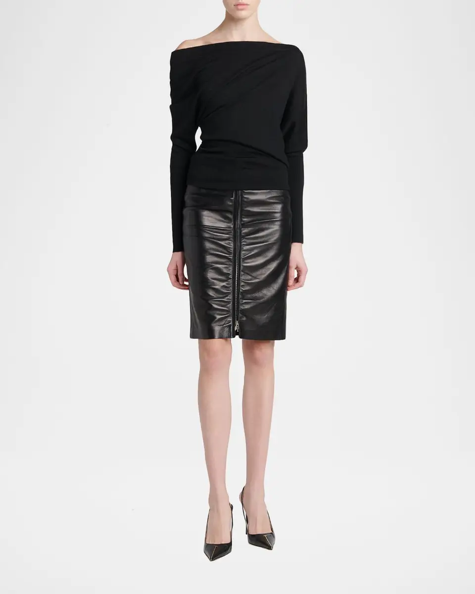 Tom Ford Wool-Silk Asymmetric Off-Shoulder Sweater | Thumbnail 2 Tom Ford Wool-Silk Asymmetric Off-Shoulder Sweater | Thumbnail 2