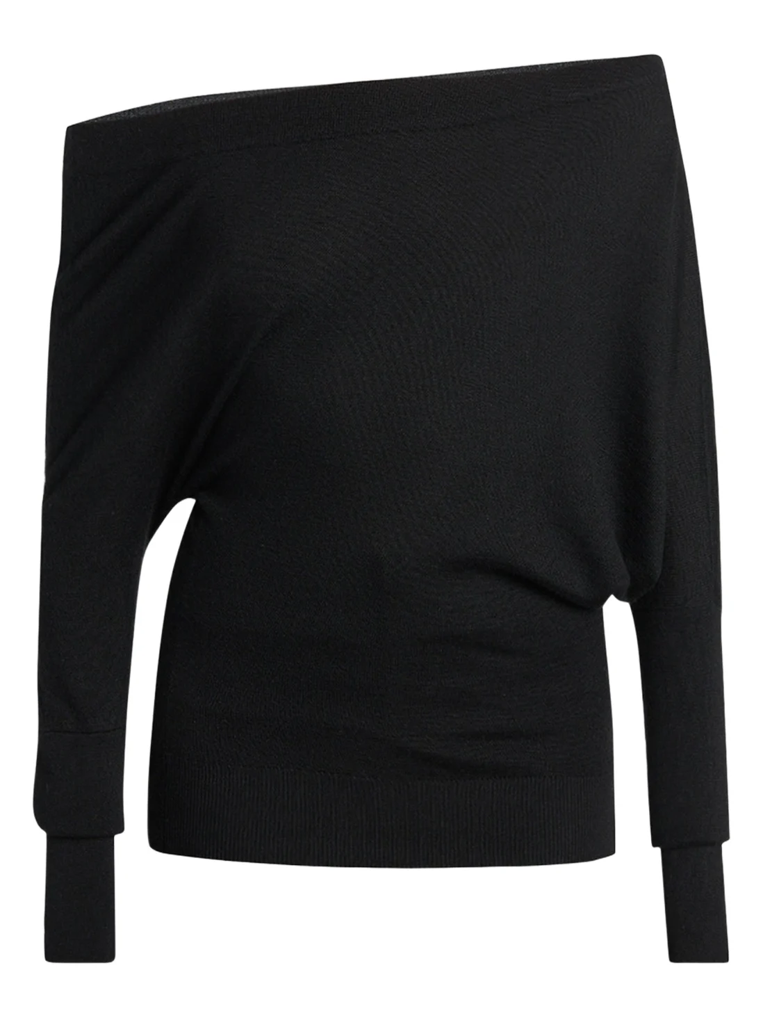 Wool-Silk Asymmetric Off-Shoulder Sweater Wool-Silk Asymmetric Off-Shoulder Sweater