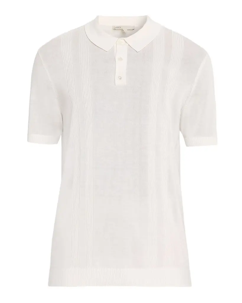 Onia Rib-Knit Polo Shirt | Image 1 Onia Rib-Knit Polo Shirt | Image 1