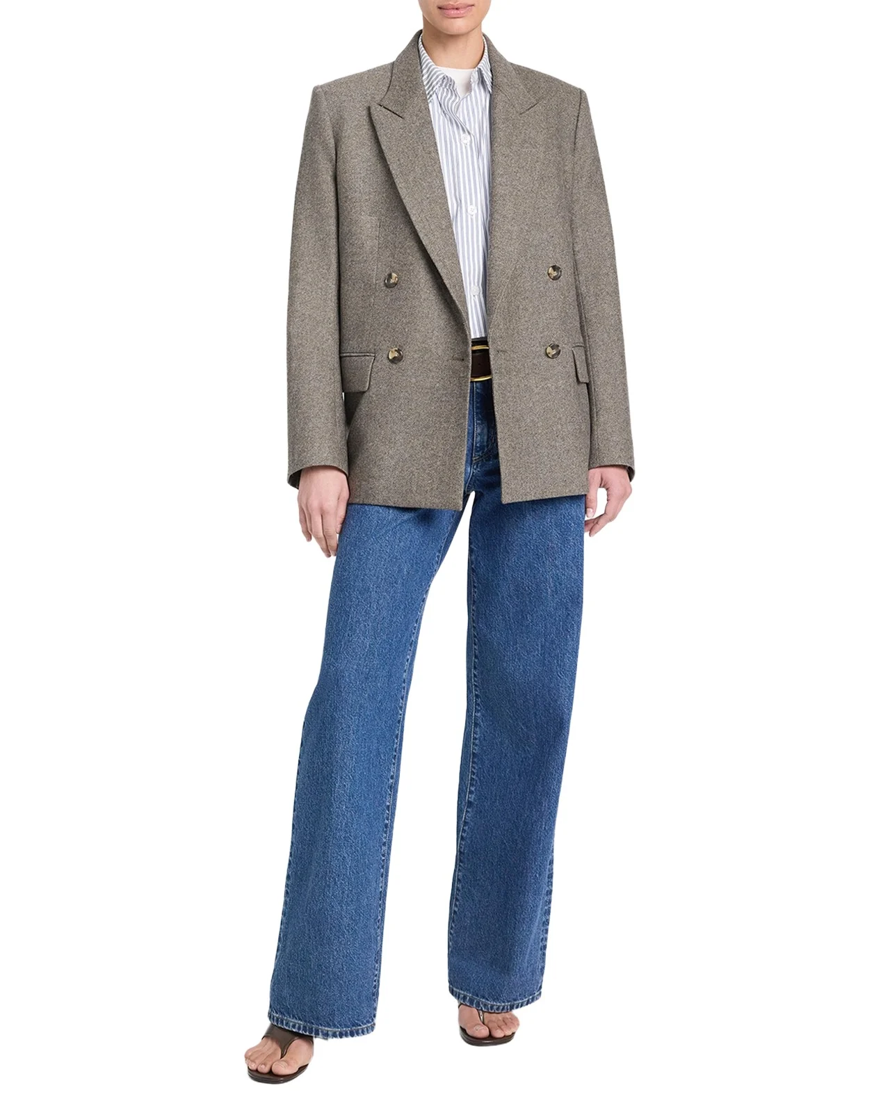 Harper Double-Breasted Herringbone Blazer Harper Double-Breasted Herringbone Blazer