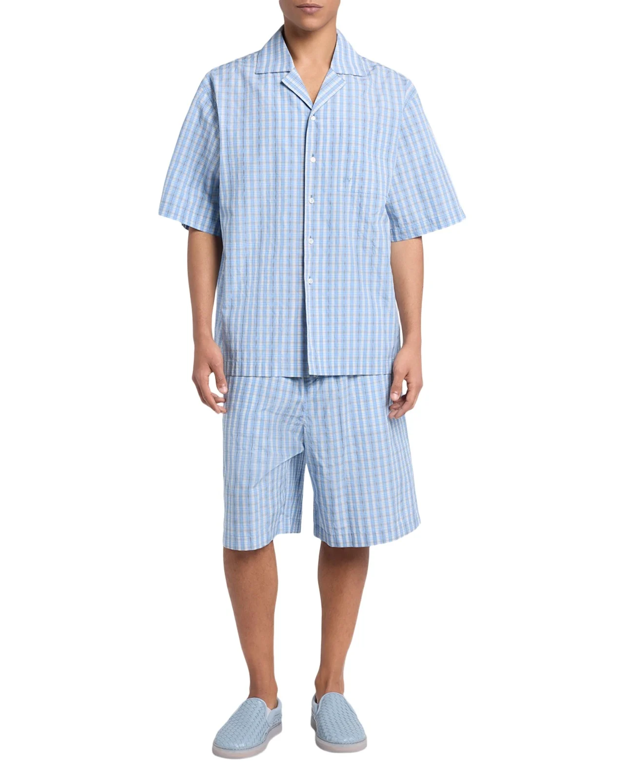 Men's Check Cotton-Silk Shorts Men's Check Cotton-Silk Shorts