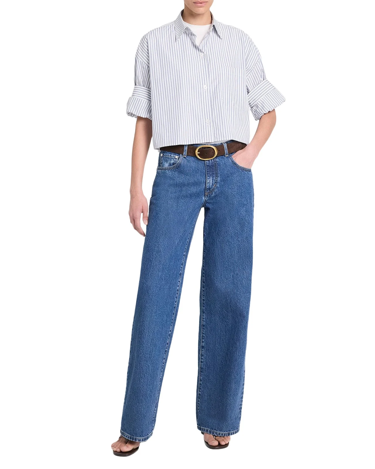 TWP Next Ex Striped Cropped Shirt