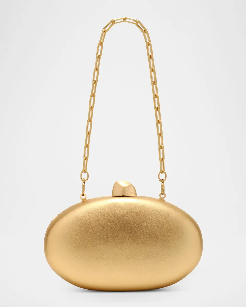 Cult Gaia Eviana Metallic Leather Oval Clutch Bag | Thumbnail 4 Cult Gaia Eviana Metallic Leather Oval Clutch Bag | Thumbnail 4