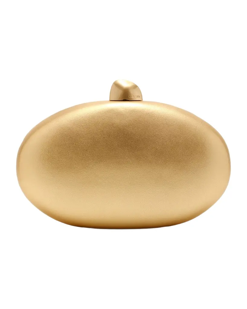 Cult Gaia Eviana Metallic Leather Oval Clutch Bag | Image 1 Cult Gaia Eviana Metallic Leather Oval Clutch Bag | Image 1