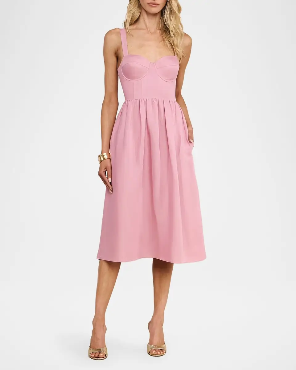 L'Agence Tiani Bustier Linen-Blend Dress | Thumbnail 2 L'Agence Tiani Bustier Linen-Blend Dress | Thumbnail 2