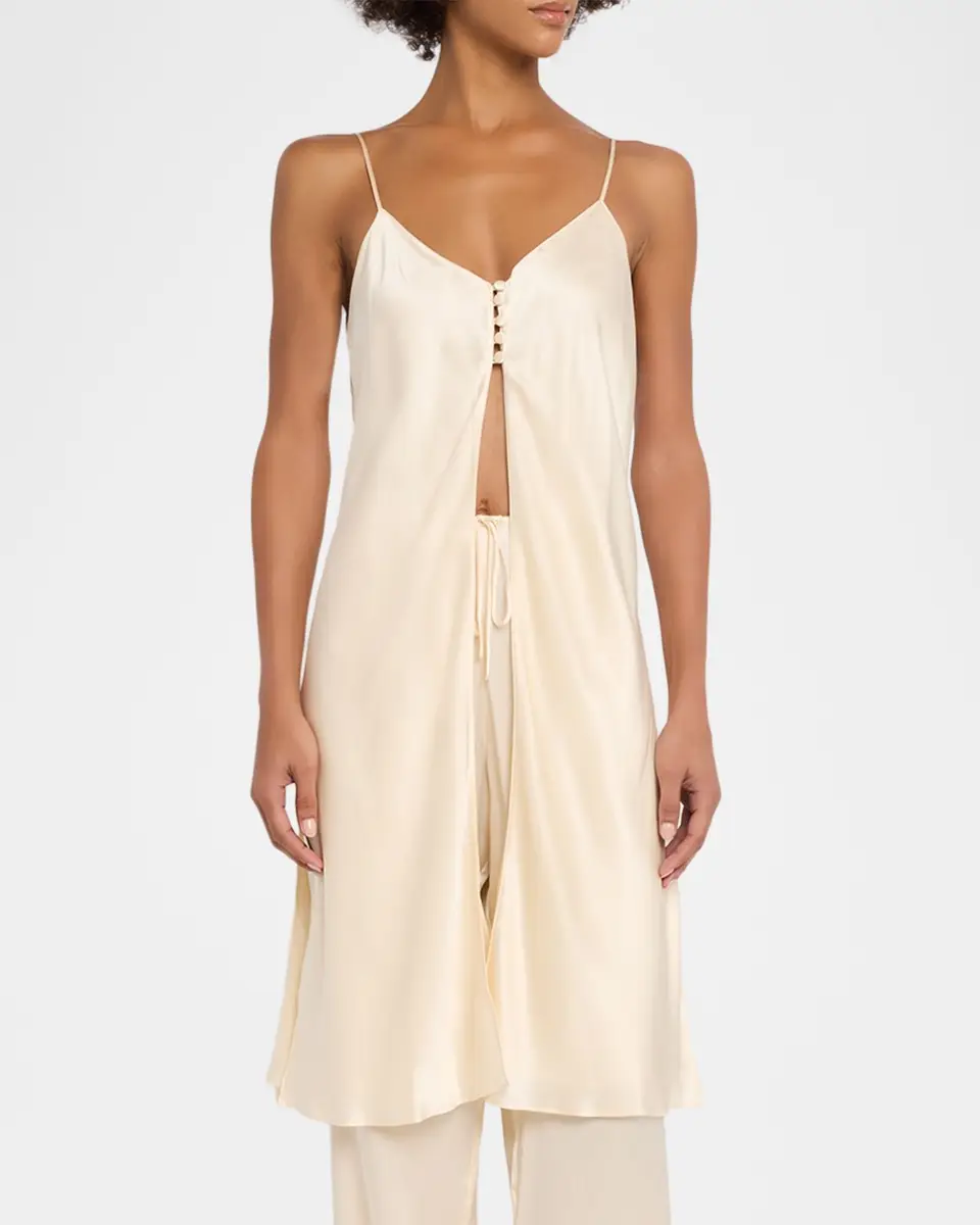 Olivia von Halle Luxury Silk Cami Tunic and Pants Lounge Set | Thumbnail 4