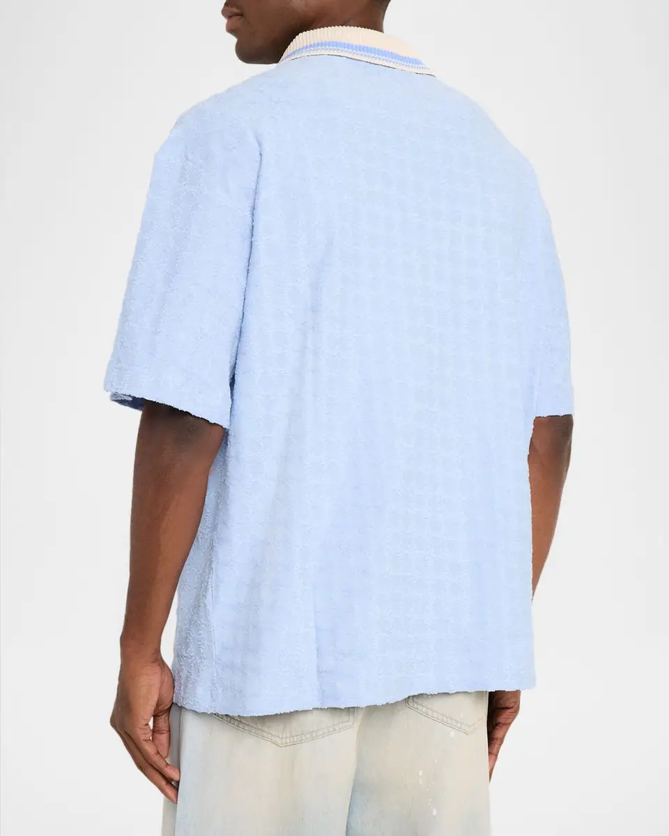 AMIRI Men's MA Terry Jacquard Quarter-Zip Polo Shirt | Thumbnail 2 AMIRI Men's MA Terry Jacquard Quarter-Zip Polo Shirt | Thumbnail 2