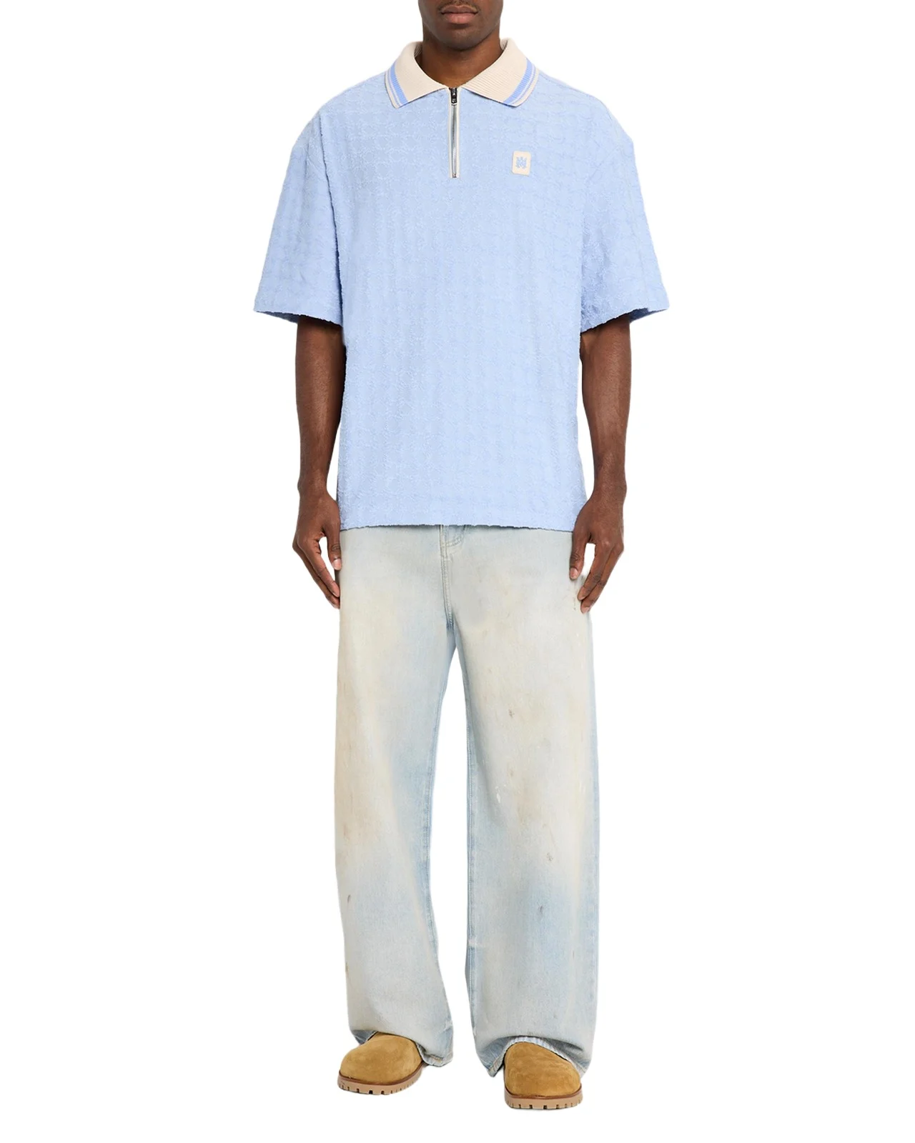 Men's MA Terry Jacquard Quarter-Zip Polo Shirt