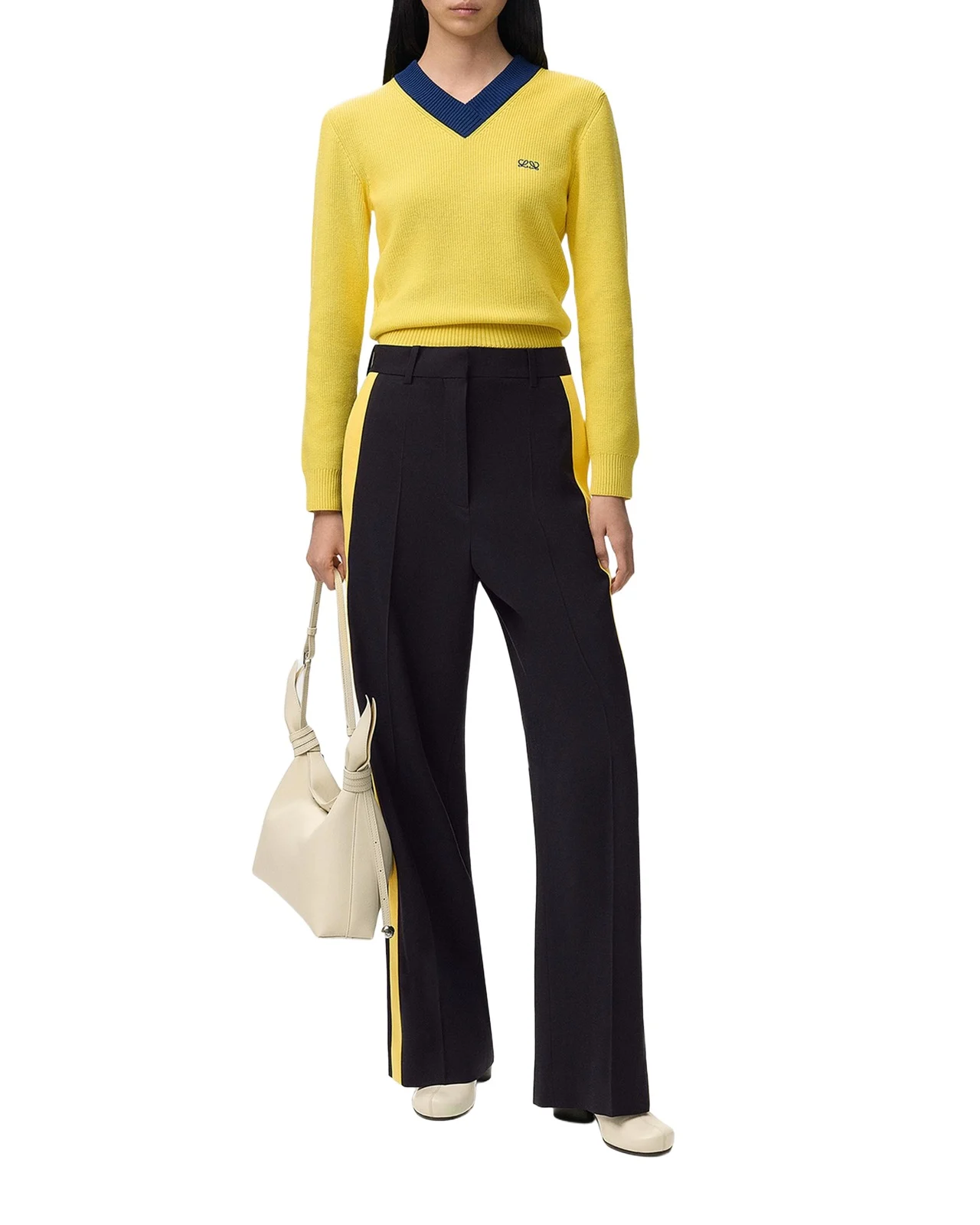 Bicolor V-Neck Sweater