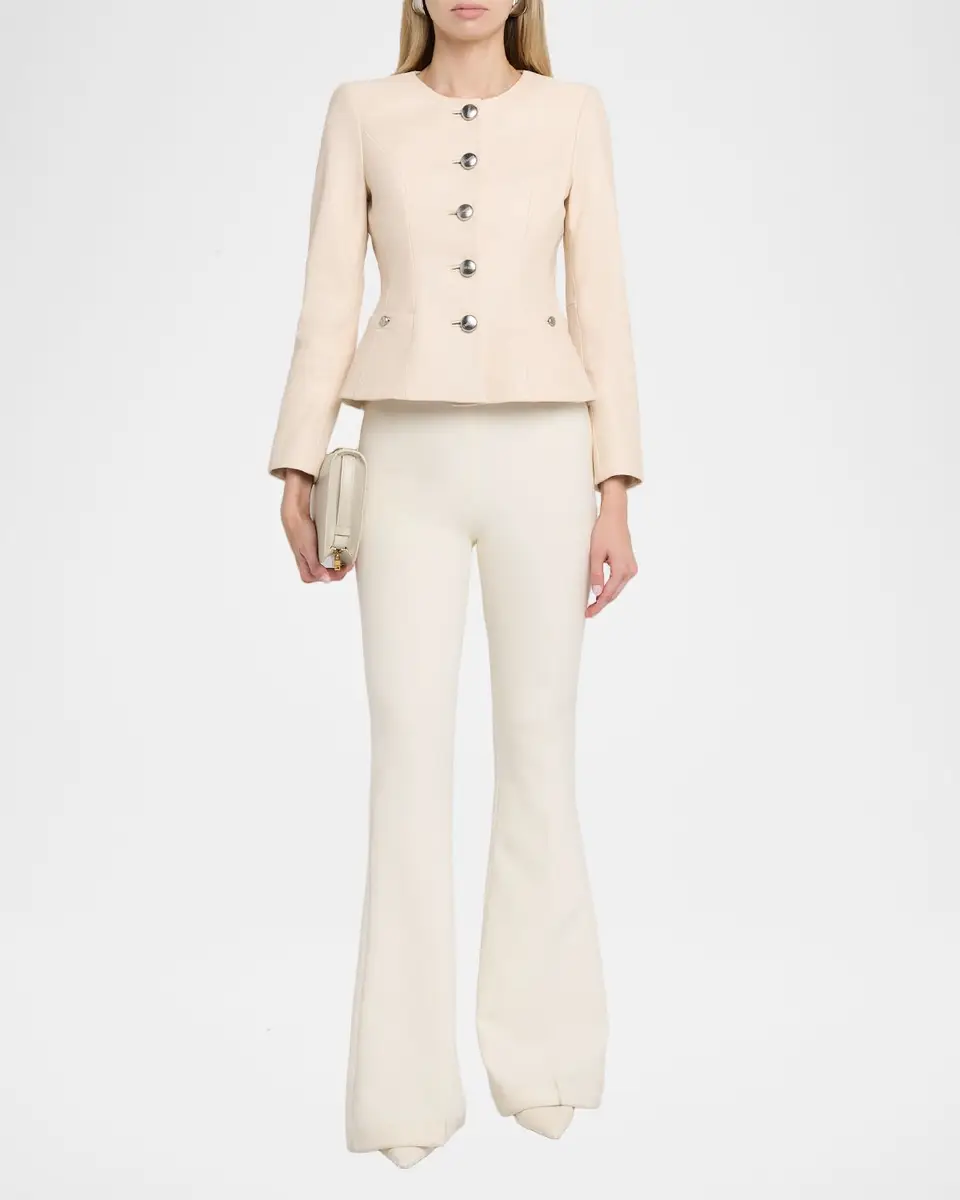 L'Agence Mariella Collarless Leather Jacket | Thumbnail 2 L'Agence Mariella Collarless Leather Jacket | Thumbnail 2
