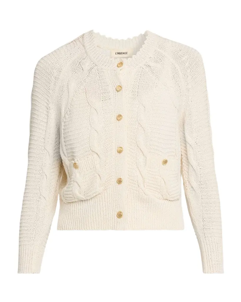 L'Agence Darcy Cable-Knit Cardigan | Image 1 L'Agence Darcy Cable-Knit Cardigan | Image 1