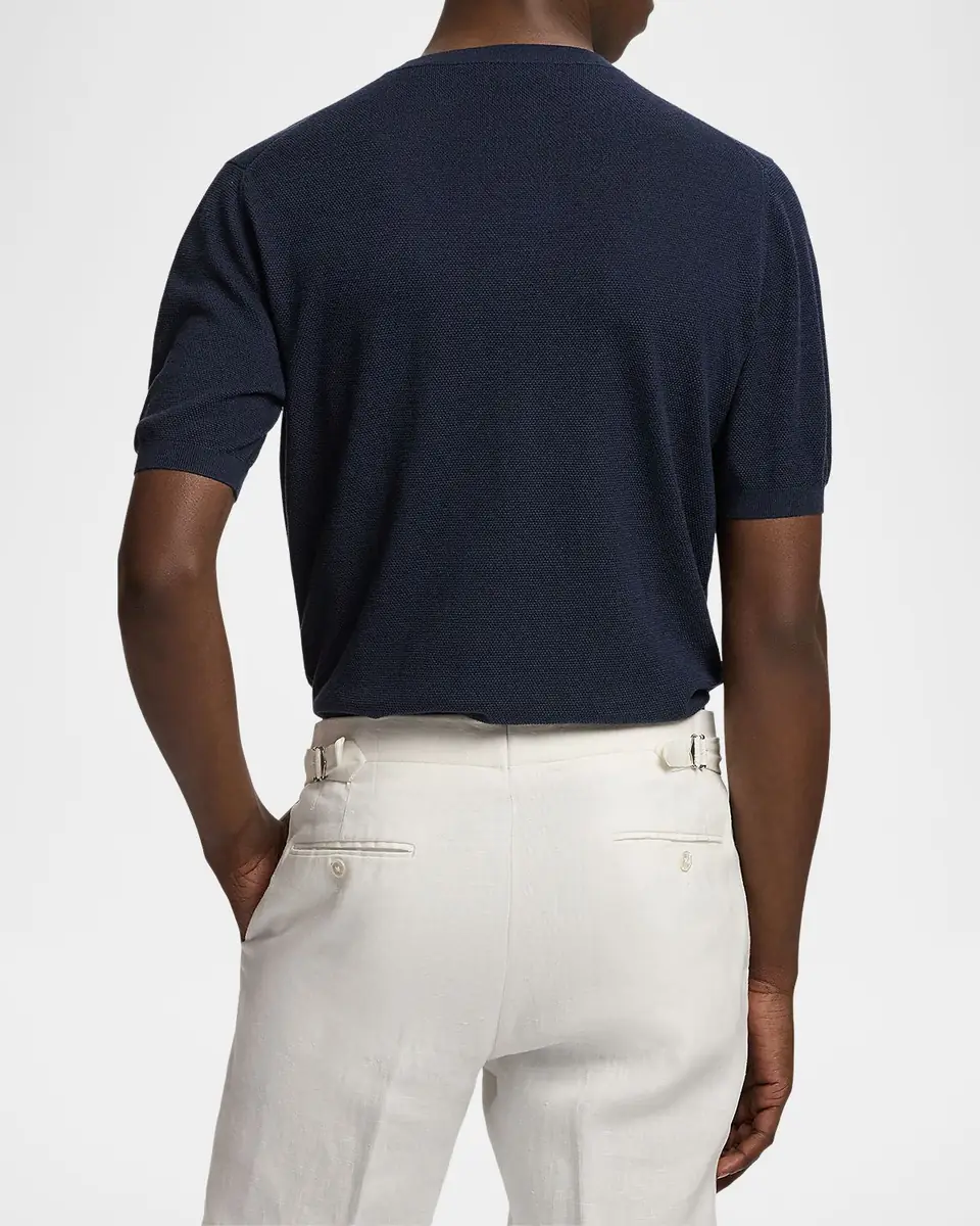 Ralph Lauren Purple Label Men's Silk-Blend Short-Sleeve Sweater | Thumbnail 2 Ralph Lauren Purple Label Men's Silk-Blend Short-Sleeve Sweater | Thumbnail 2