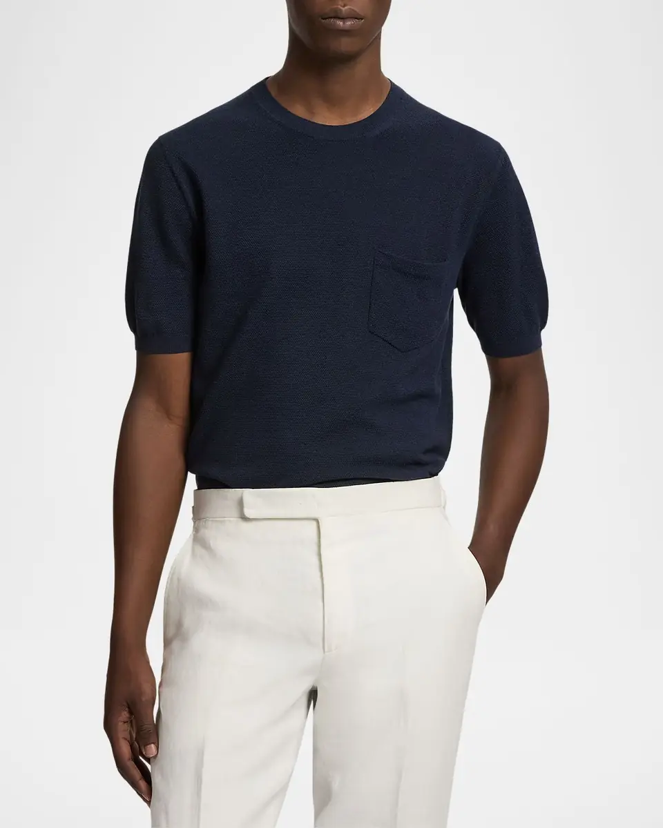 Ralph Lauren Purple Label Men's Silk-Blend Short-Sleeve Sweater | Thumbnail 3 Ralph Lauren Purple Label Men's Silk-Blend Short-Sleeve Sweater | Thumbnail 3