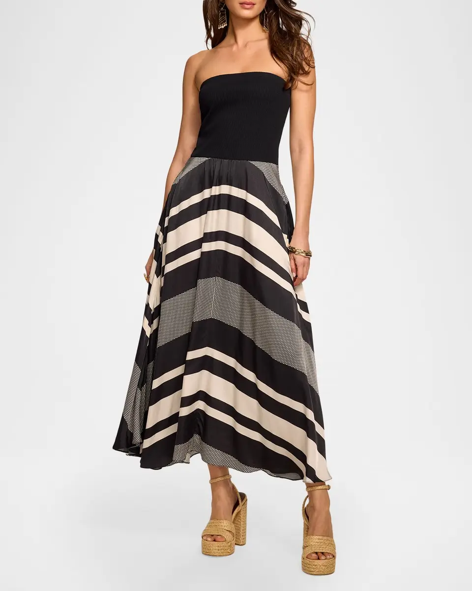 Ramy Brook Oakley Striped A-Line Midi Dress | Thumbnail 2 Ramy Brook Oakley Striped A-Line Midi Dress | Thumbnail 2