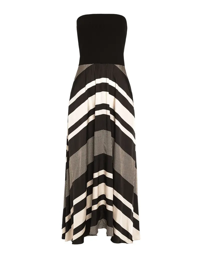Oakley Striped A-Line Midi Dress