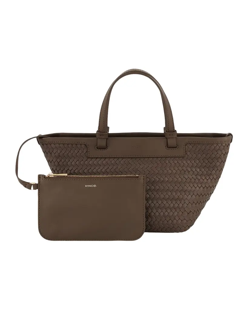 Vince Marin Mini Woven Leather Tote Bag | Image 1 Vince Marin Mini Woven Leather Tote Bag | Image 1
