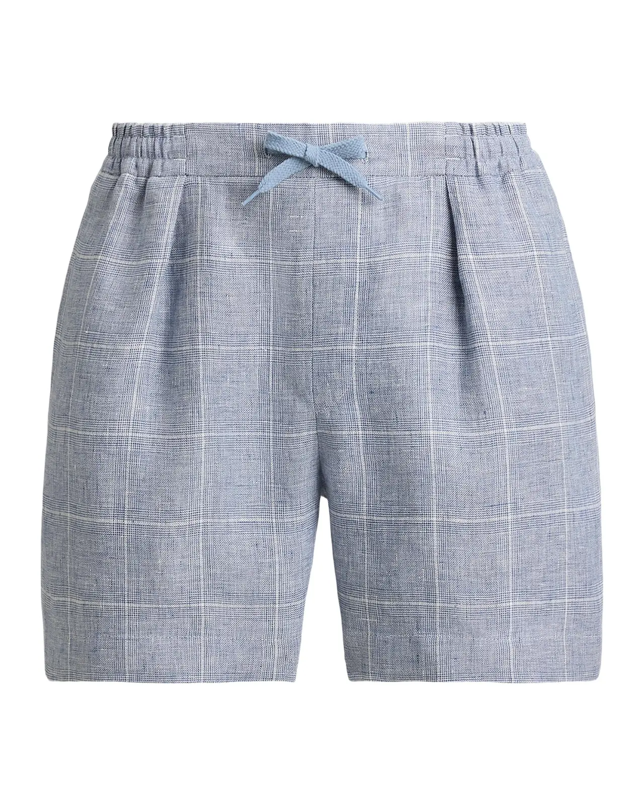 Men's Hand-Tailored Windowpane Linen Shorts Men's Hand-Tailored Windowpane Linen Shorts