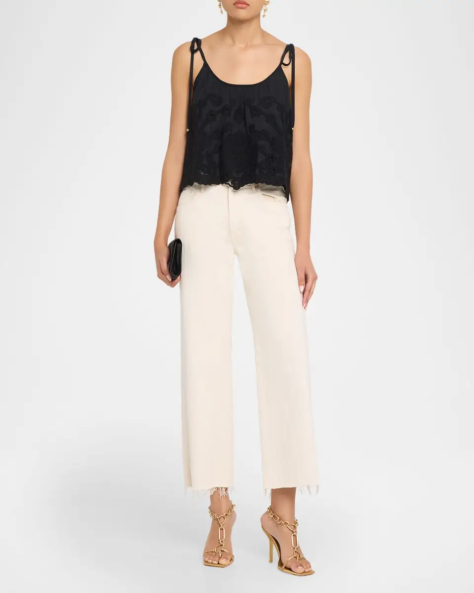 Ramy Brook Elsie Embroidered Shoulder-Tie Top | Thumbnail 2