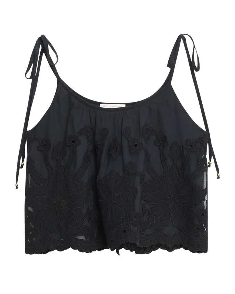 Ramy Brook Elsie Embroidered Shoulder-Tie Top | Image 1 Ramy Brook Elsie Embroidered Shoulder-Tie Top | Image 1