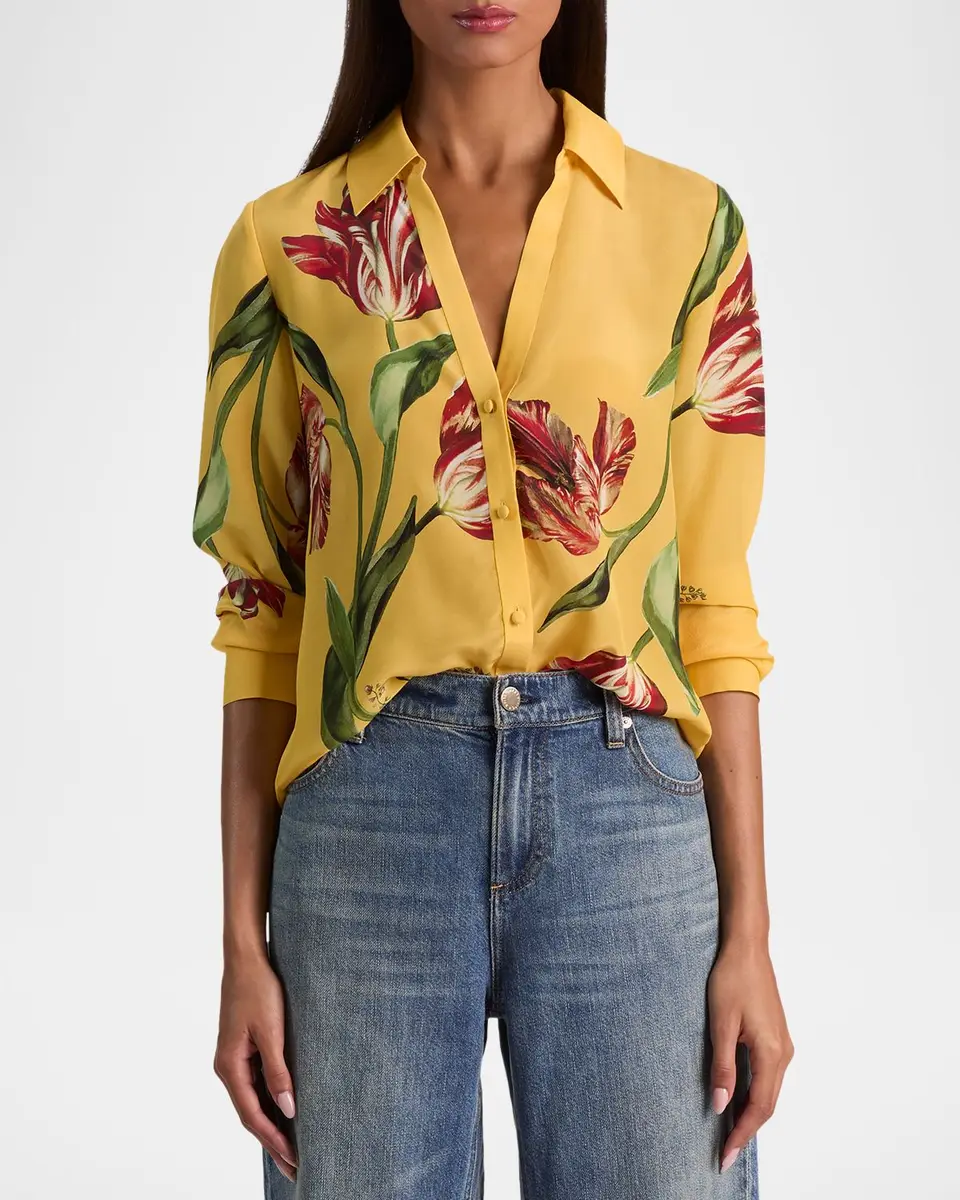 Alice + Olivia Eloise Button-Front Blouse | Thumbnail 4 Alice + Olivia Eloise Button-Front Blouse | Thumbnail 4
