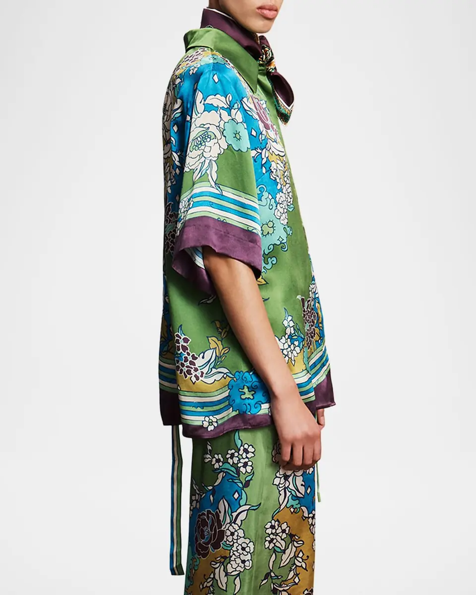 ALÉMAIS Nanci Back-Slit Floral Silk Shirt | Thumbnail 3 ALÉMAIS Nanci Back-Slit Floral Silk Shirt | Thumbnail 3