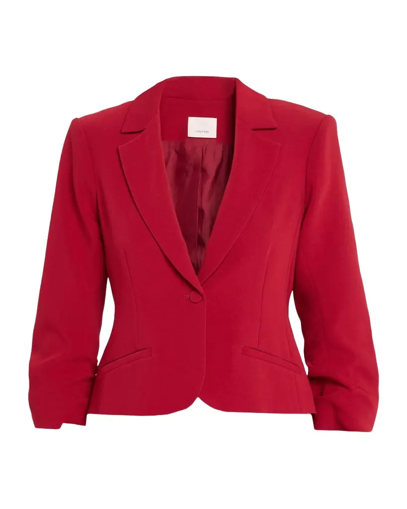 Cinq à Sept Khloe Petite Cropped 3/4-Sleeve Blazer | Image 1 Cinq à Sept Khloe Petite Cropped 3/4-Sleeve Blazer | Image 1