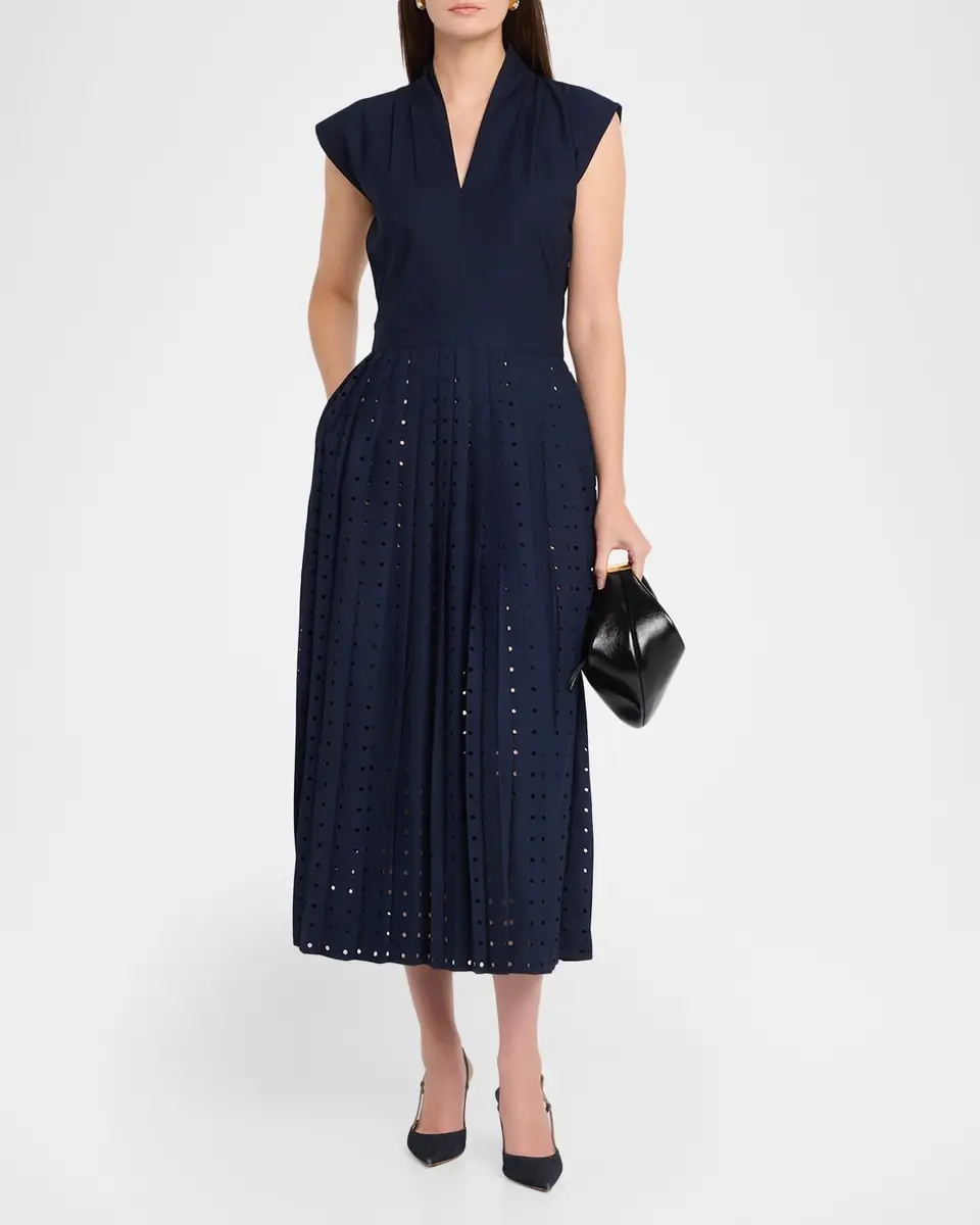LOVEBIRDS Talis Pleated Cutout Midi Dress | Thumbnail 2 LOVEBIRDS Talis Pleated Cutout Midi Dress | Thumbnail 2