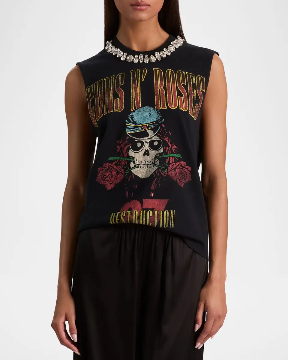 Alice + Olivia x Guns N ' Roses Micah Embellished Muscle Tank | Thumbnail 4 Alice + Olivia x Guns N ' Roses Micah Embellished Muscle Tank | Thumbnail 4