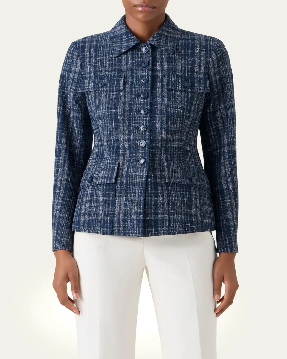 Akris Delia Buttoned Tweed Jacket | Thumbnail 4