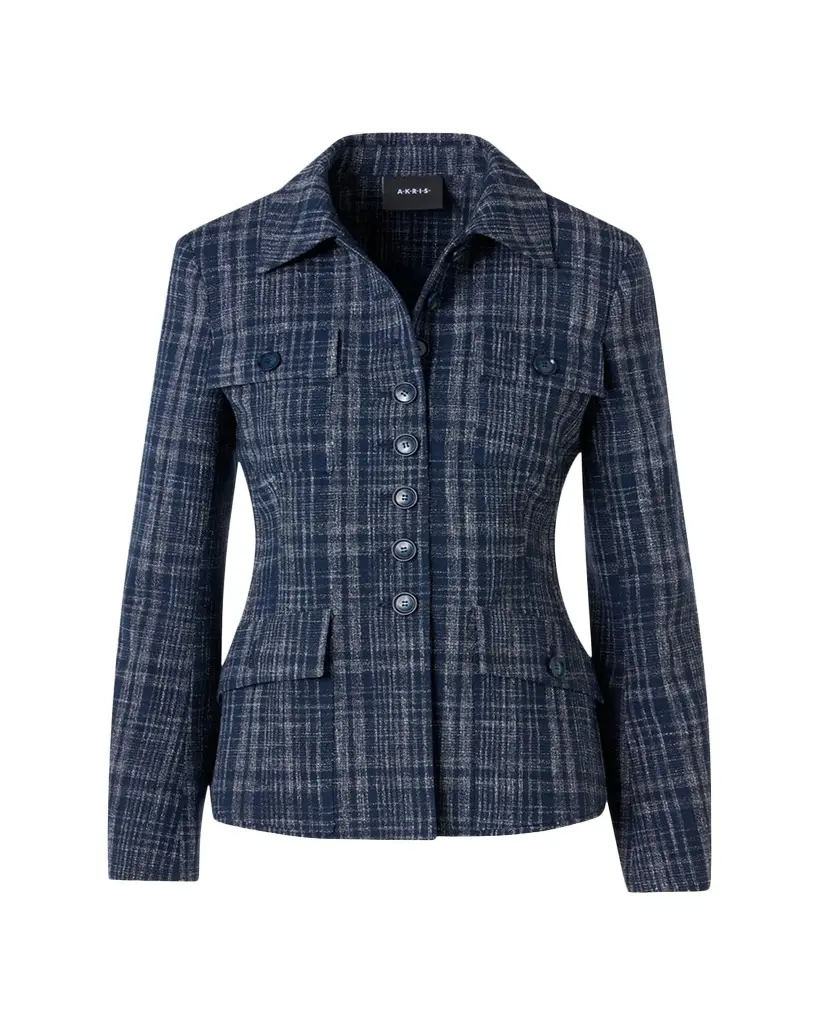 Akris Delia Buttoned Tweed Jacket | Image 1 Akris Delia Buttoned Tweed Jacket | Image 1