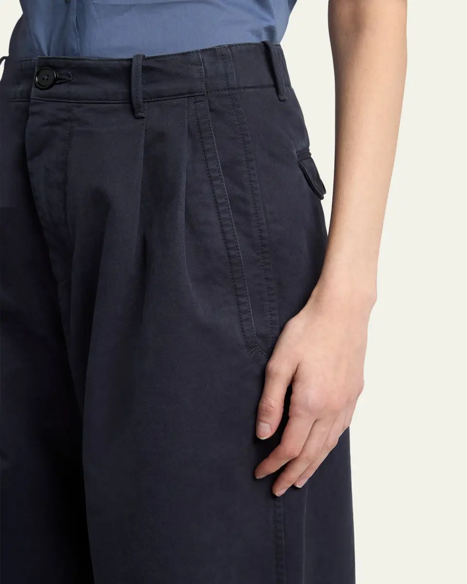 Jil Sander Pleated Cotton Wide-Leg Trousers | Thumbnail 5