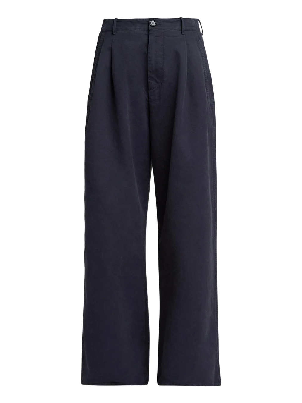 Pleated Cotton Wide-Leg Trousers