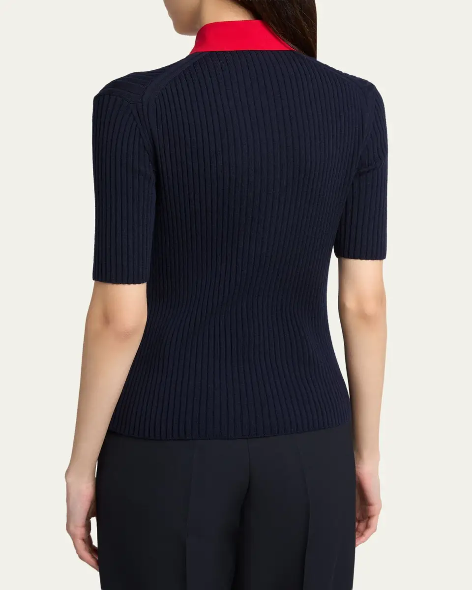 Jil Sander Short-Sleeve Button-Keyhole Polo Shirt | Thumbnail 3 Jil Sander Short-Sleeve Button-Keyhole Polo Shirt | Thumbnail 3