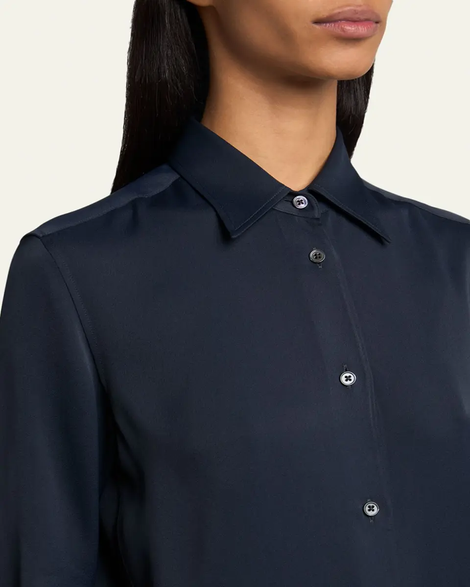 Jil Sander Short-Sleeve Viscose Button-Down Shirt | Thumbnail 5 Jil Sander Short-Sleeve Viscose Button-Down Shirt | Thumbnail 5