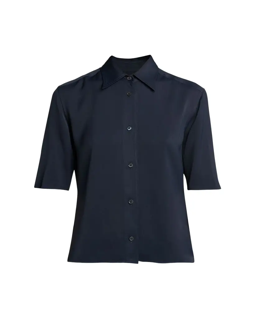 Jil Sander Short-Sleeve Viscose Button-Down Shirt | Image 1 Jil Sander Short-Sleeve Viscose Button-Down Shirt | Image 1