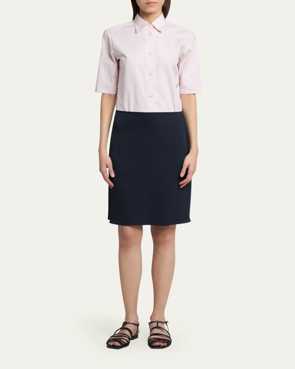 Jil Sander Elbow-Sleeve Slim Button-Down Shirt | Thumbnail 2