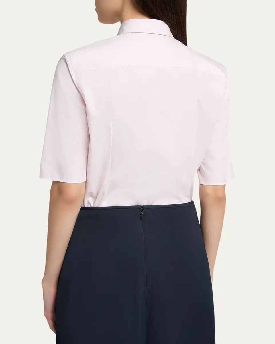 Jil Sander Elbow-Sleeve Slim Button-Down Shirt | Thumbnail 3