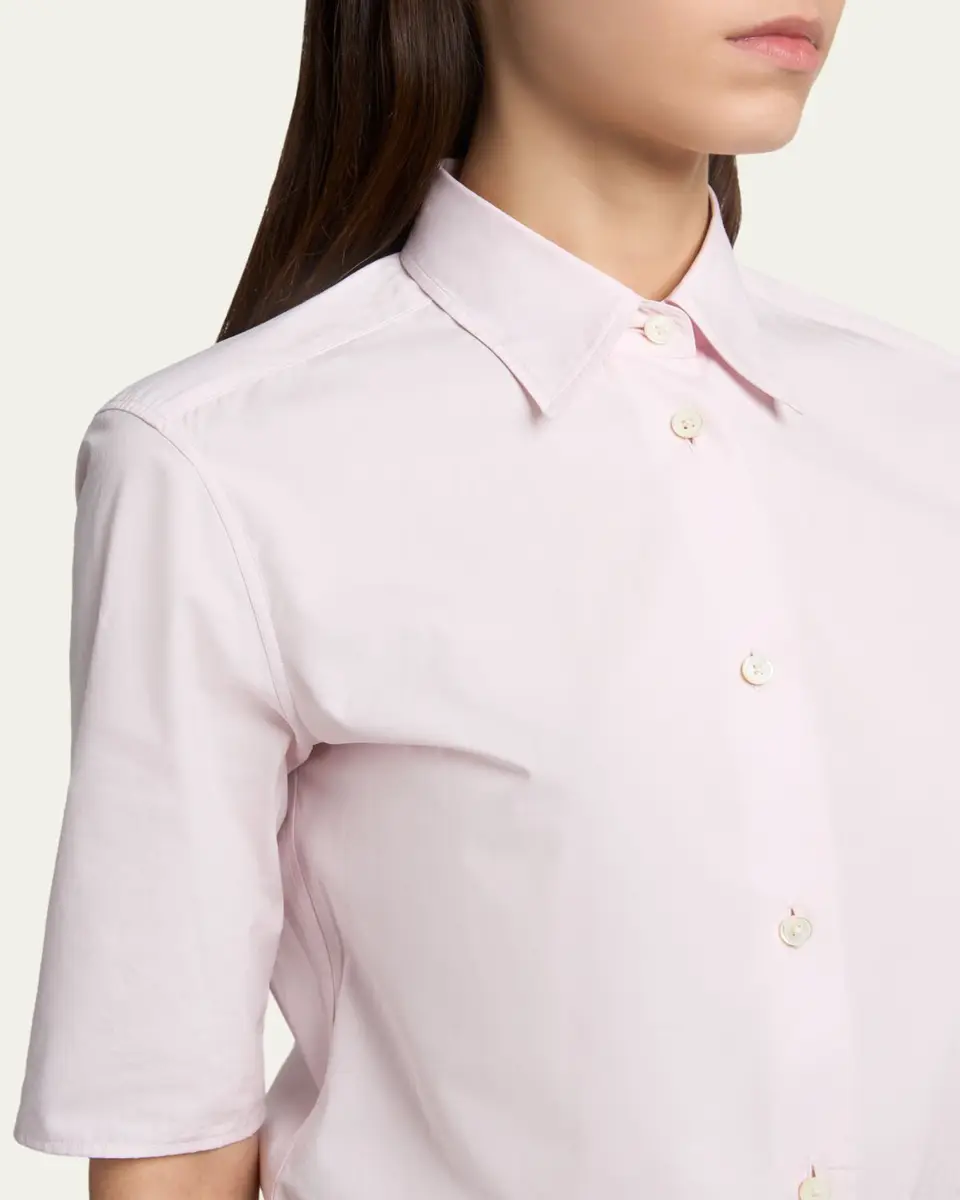 Jil Sander Elbow-Sleeve Slim Button-Down Shirt | Thumbnail 5