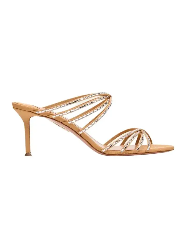Tell Me Crystal 75mm Grosgrain Sandals