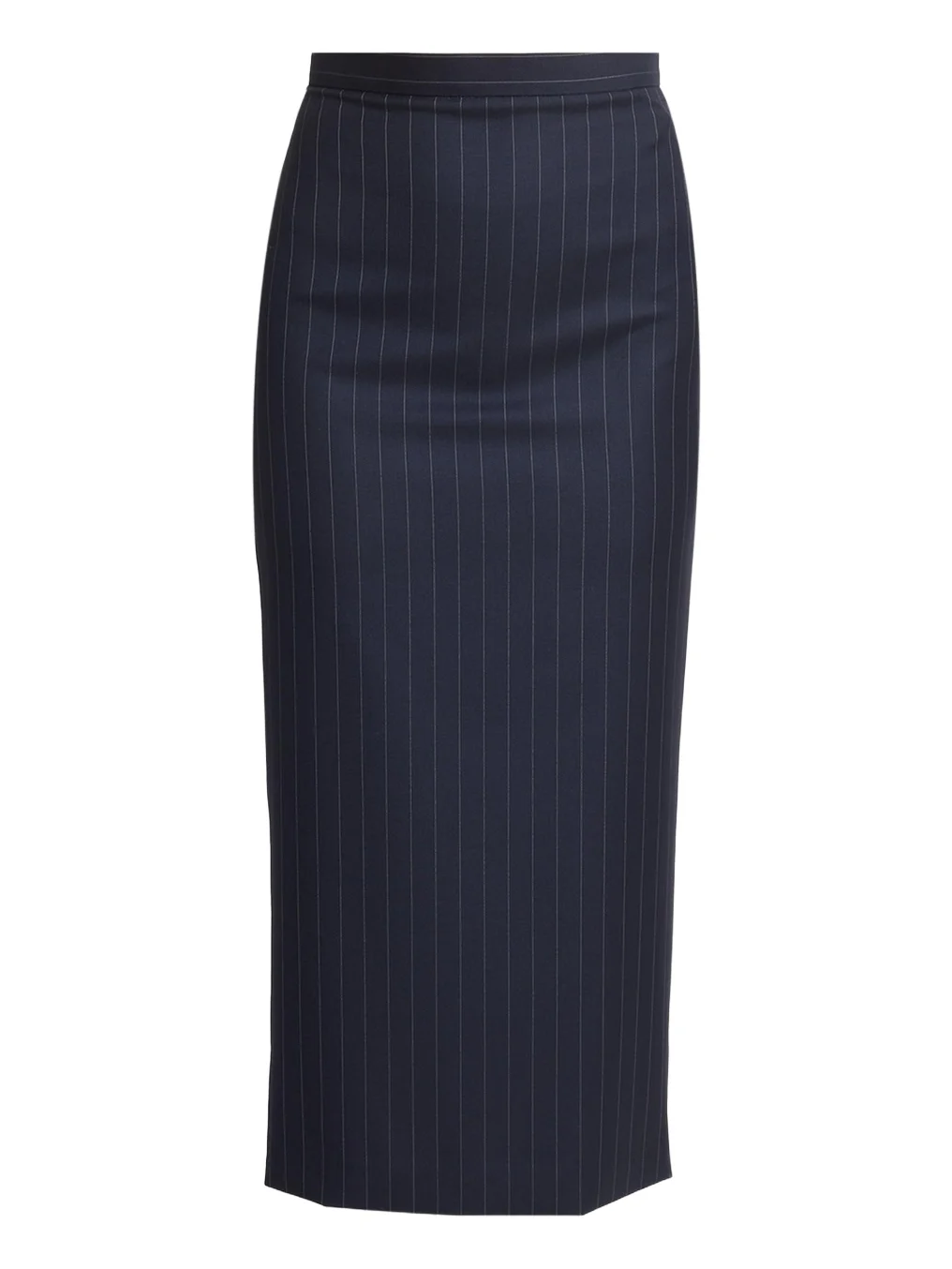Pinstripe Wool Pencil Midi Skirt Pinstripe Wool Pencil Midi Skirt
