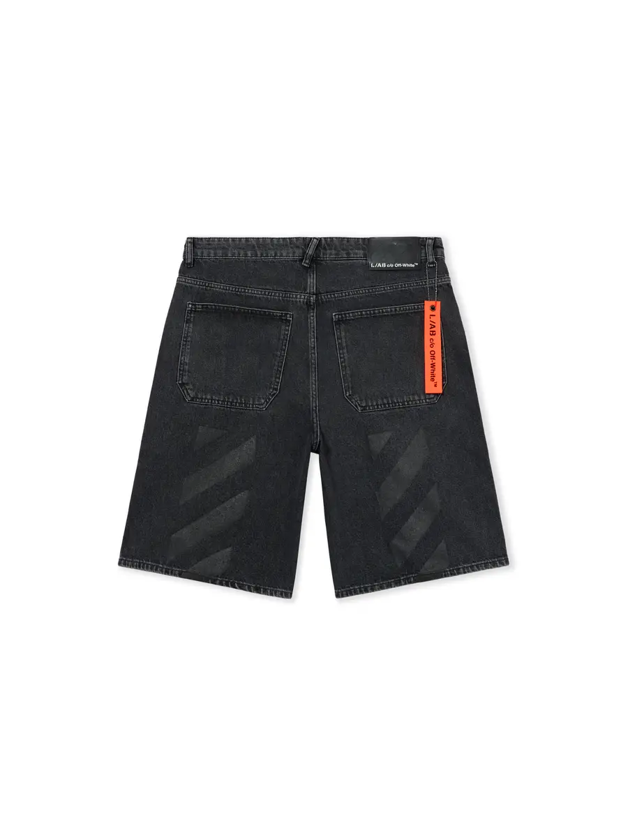 Off-White L/AB Diagonal Denim Shorts | Image 1 Off-White L/AB Diagonal Denim Shorts | Image 1