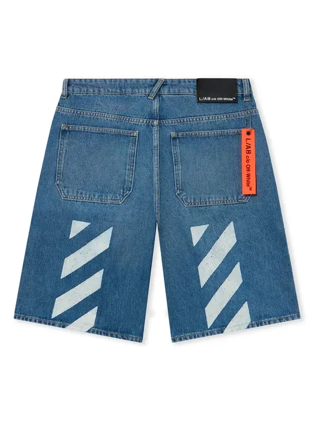 L/AB Diagonal Denim Shorts