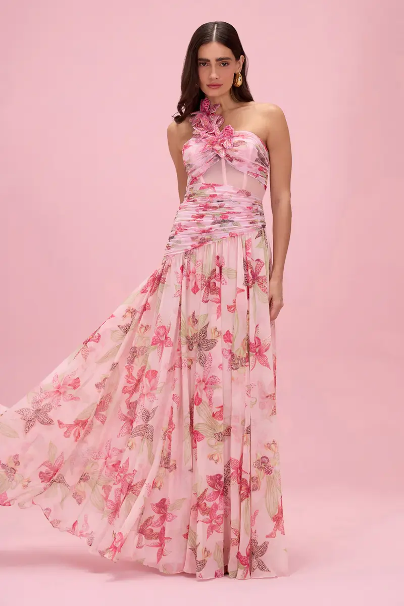 PatBo ORCHID BLOOM CHIFFON CORSET GOWN | Thumbnail 3 PatBo ORCHID BLOOM CHIFFON CORSET GOWN | Thumbnail 3