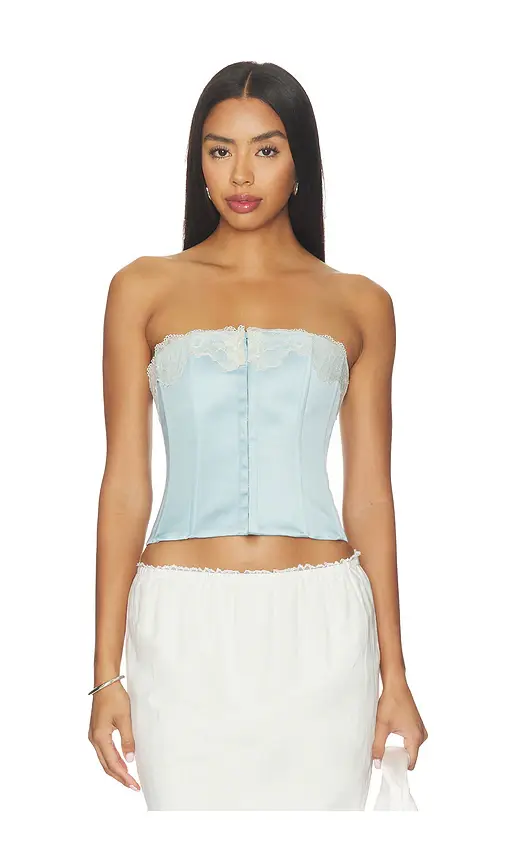 Guizio Lace Trim Satin Corset | Image 1 Guizio Lace Trim Satin Corset | Image 1