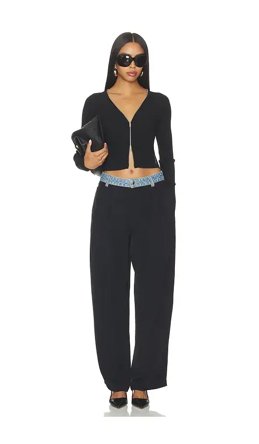 Alexander Wang Long Sleeve Pointelle Cardigan Zip Up | Thumbnail 4